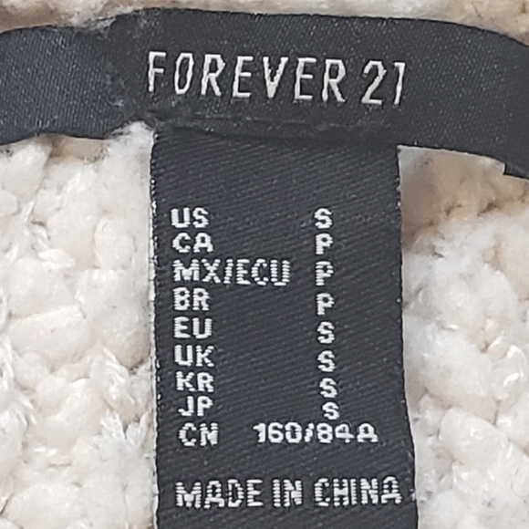 Forever 21 Hooded Long Sleeve V-neck Knit Small Sweater - Picture 5 of 12